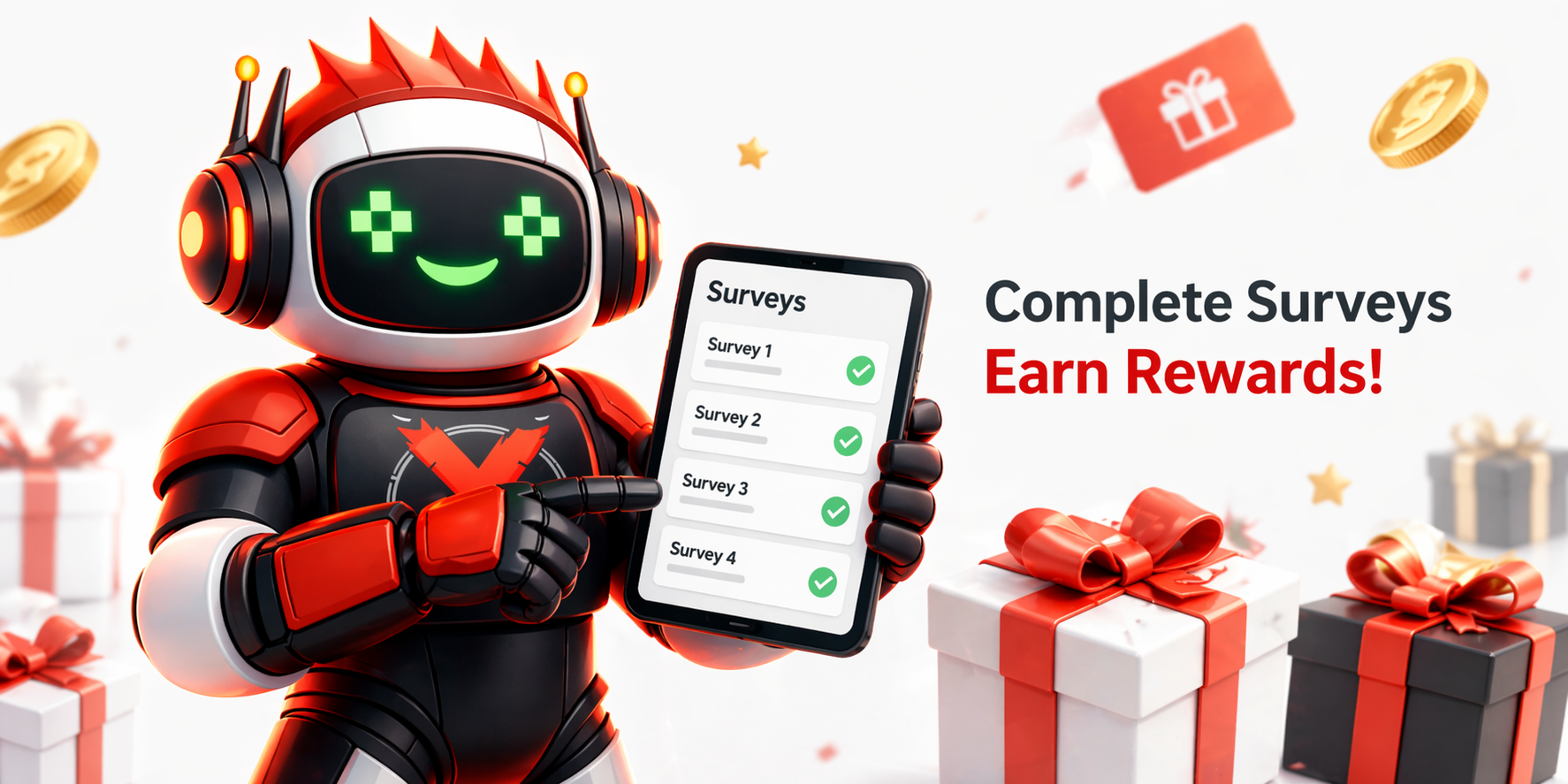 Complete surveys, earn rewards